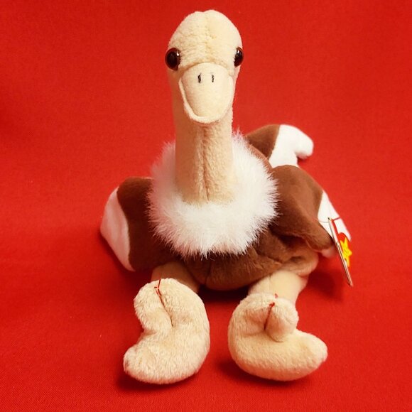 Ty Beanie Babies Stretch The Ostrich 1997 Animal Plush Stuff Toy - Picture 1 of 11